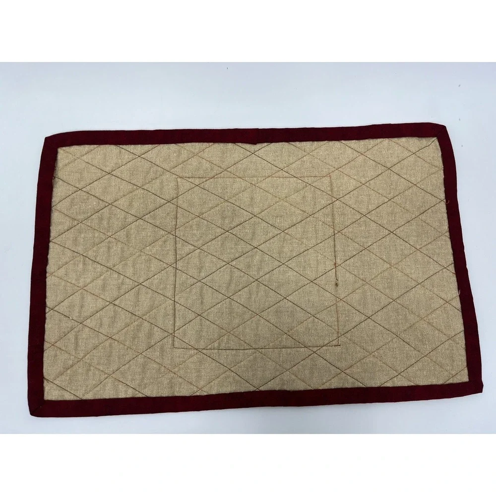 Set of 4 Quilted Placemats Patchwork Pattern Handmade Farmhouse Grannycore